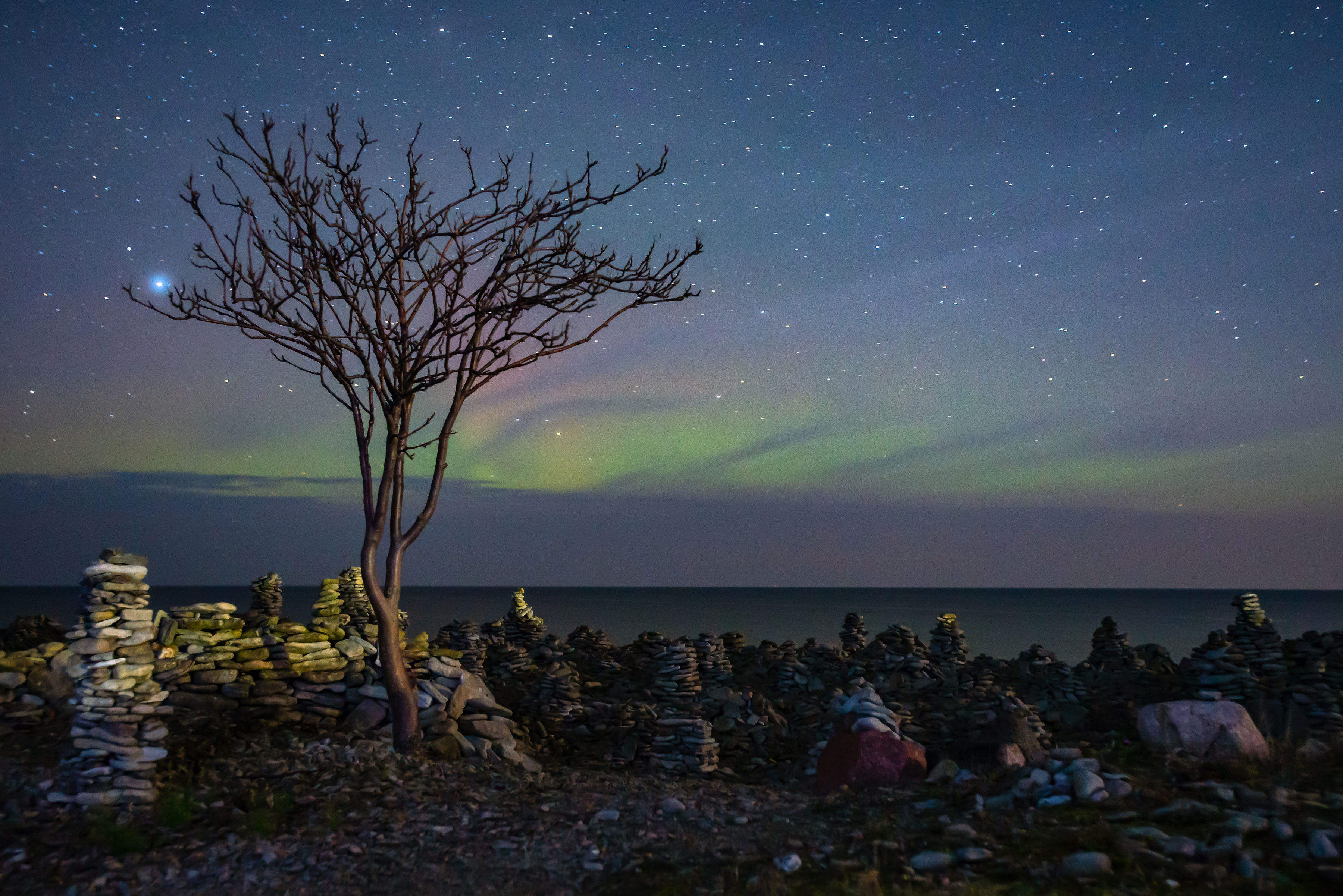 Noordlicher, fotografiert von einem Strand auf Saaremaa, Estland