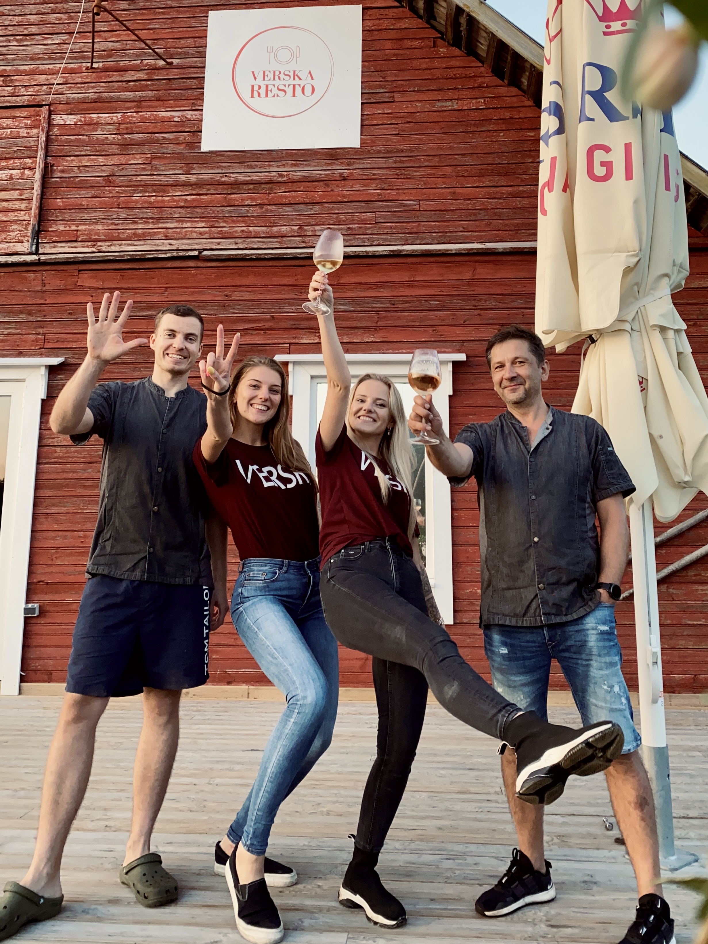 Four staff members of South Estonia restaurant Verska Resto