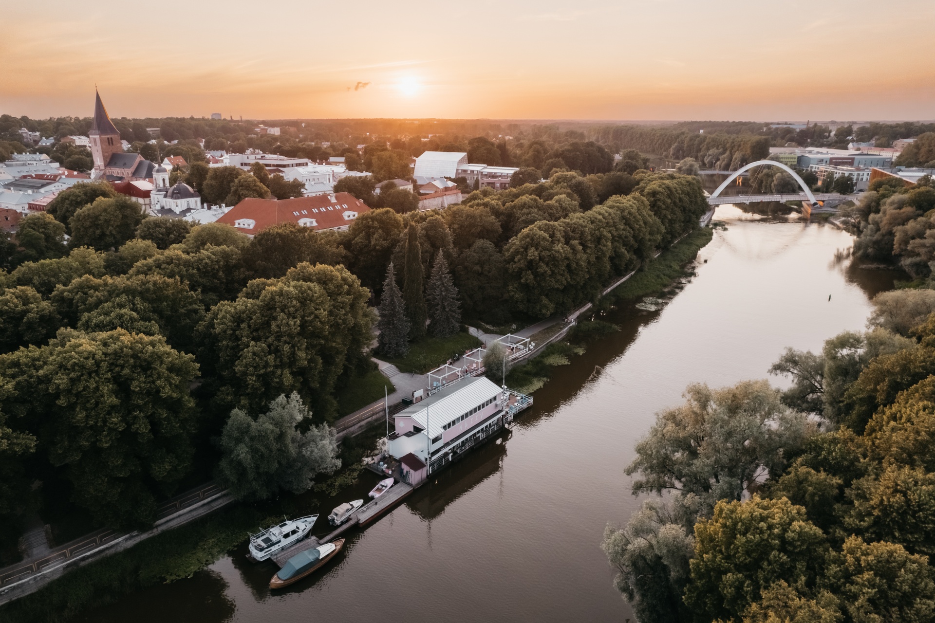 Tartu from above, Emajõe river