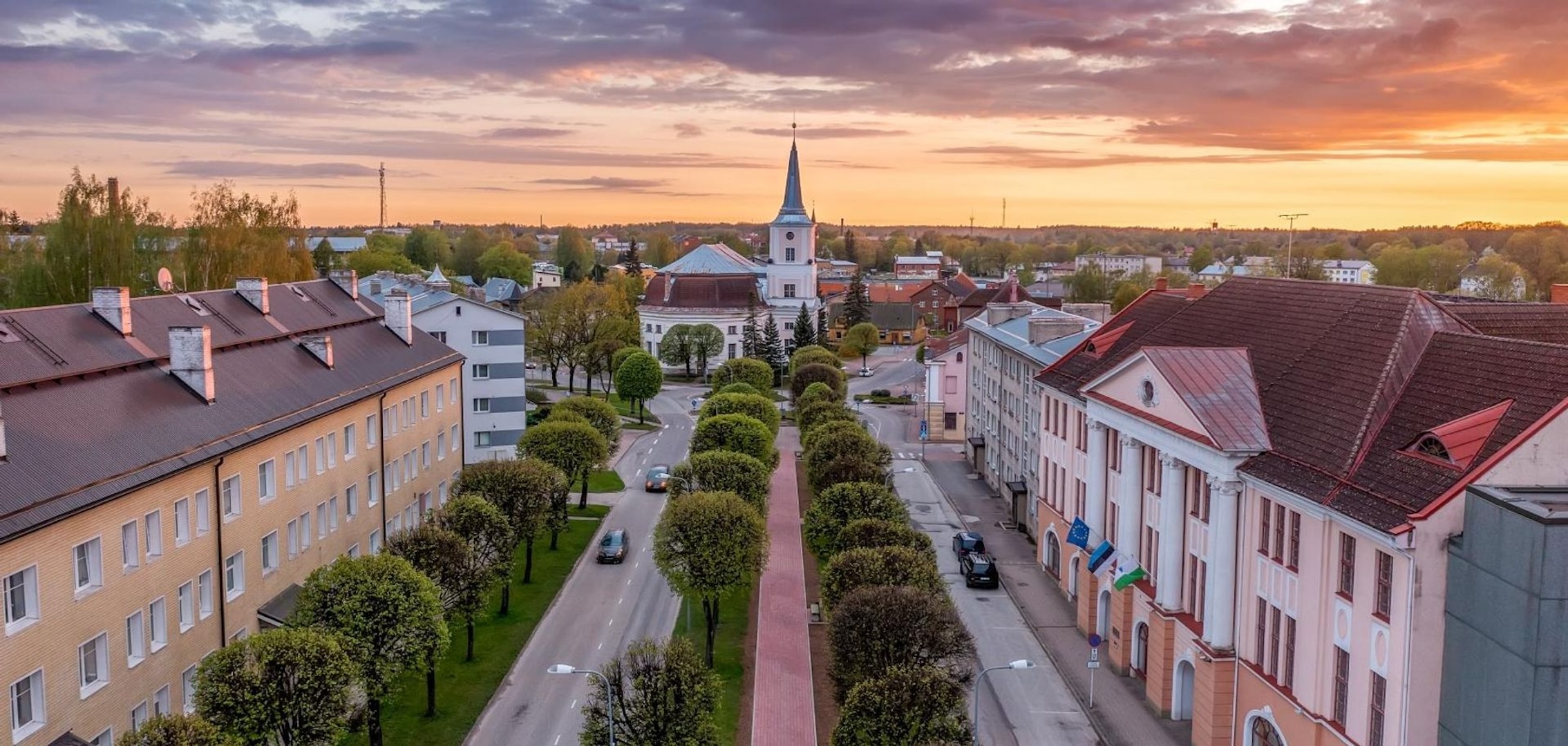 View of Valga Jaani (St John’s) Church in summer