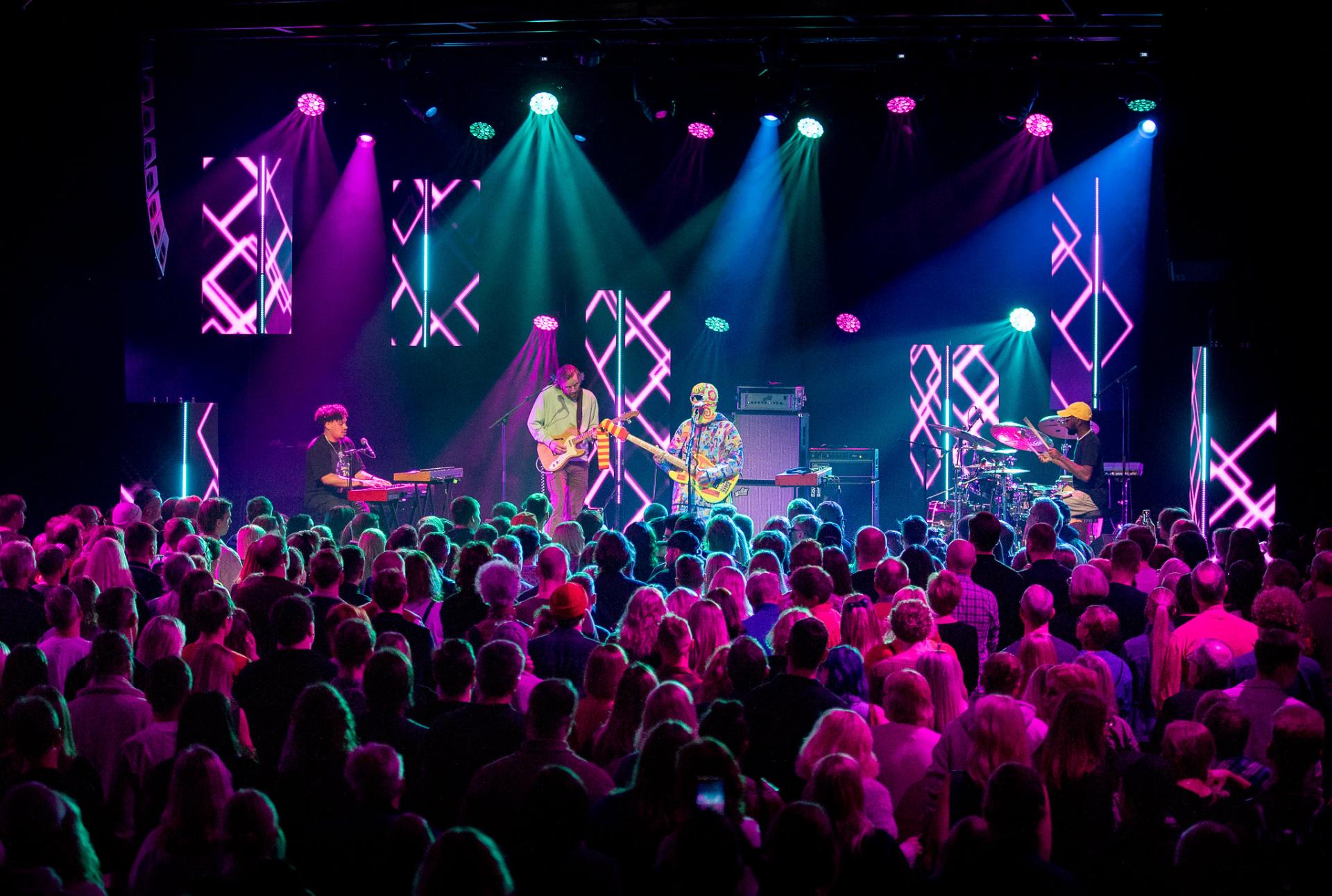 Band plays on stage during Jazzkaar