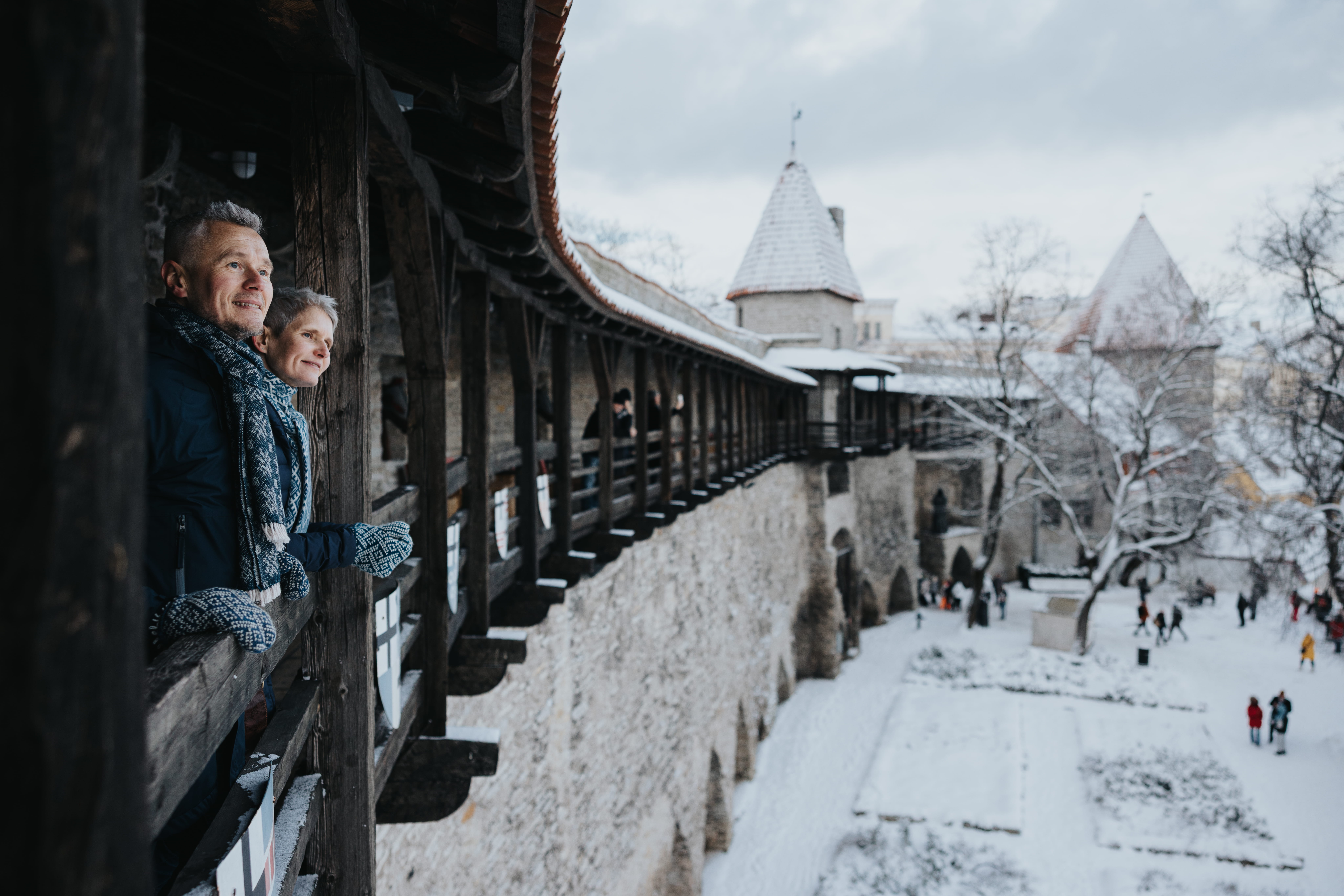 Blick auf die winterliche Altstadt von Tallinn