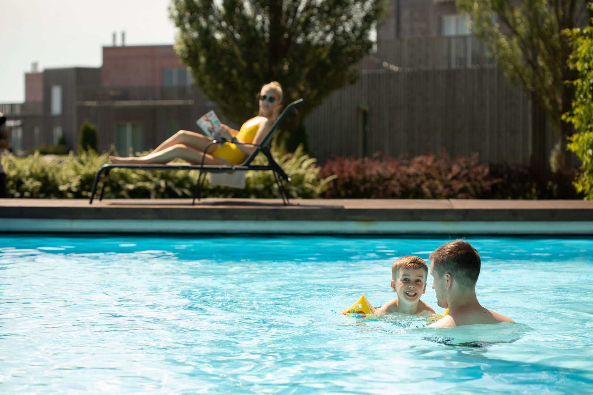 Family enjoying a spa hotel pool on Saaremaa