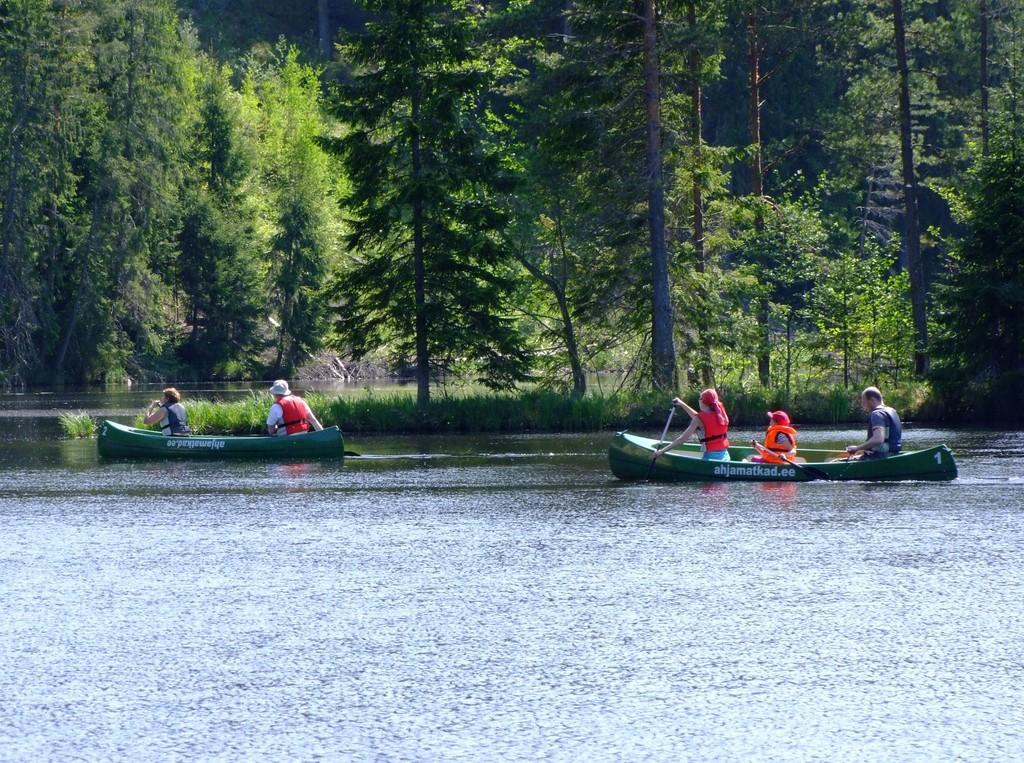 Canoeing on River Ahja with a pancake picnic