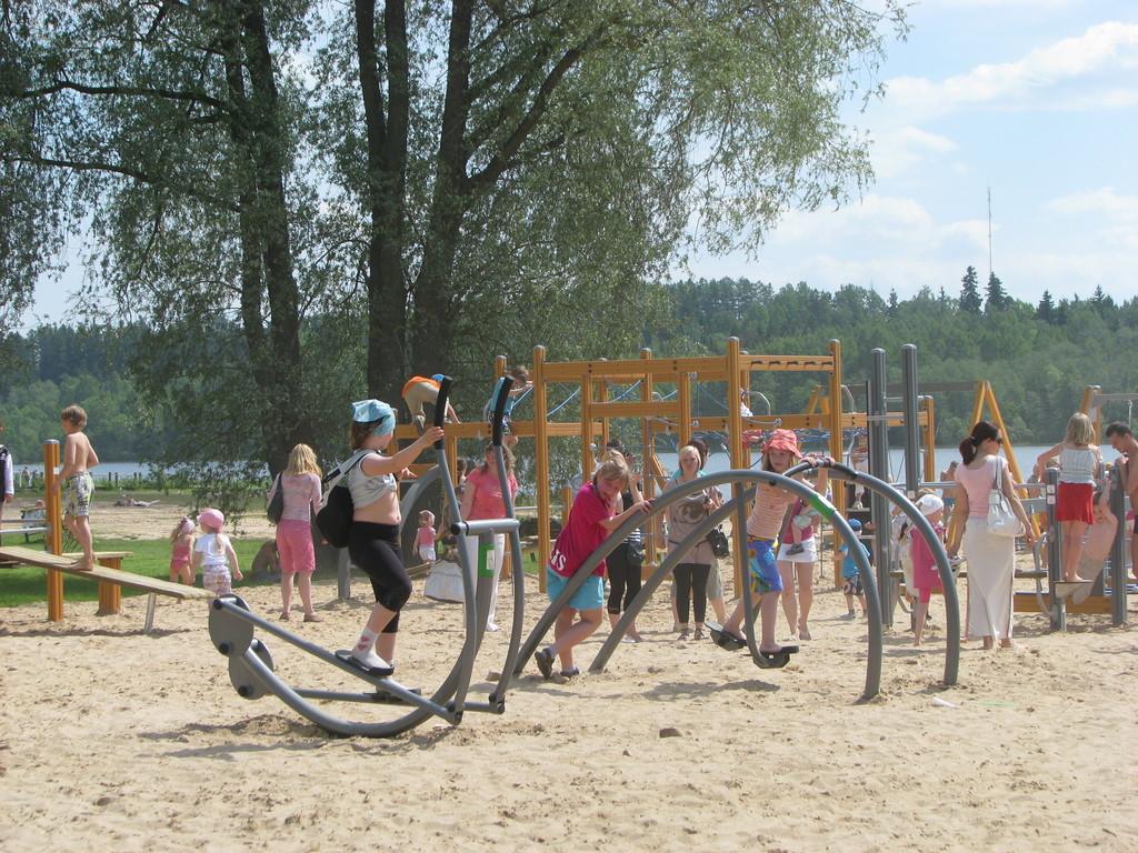 Playground on the beach at Lake Viljandi