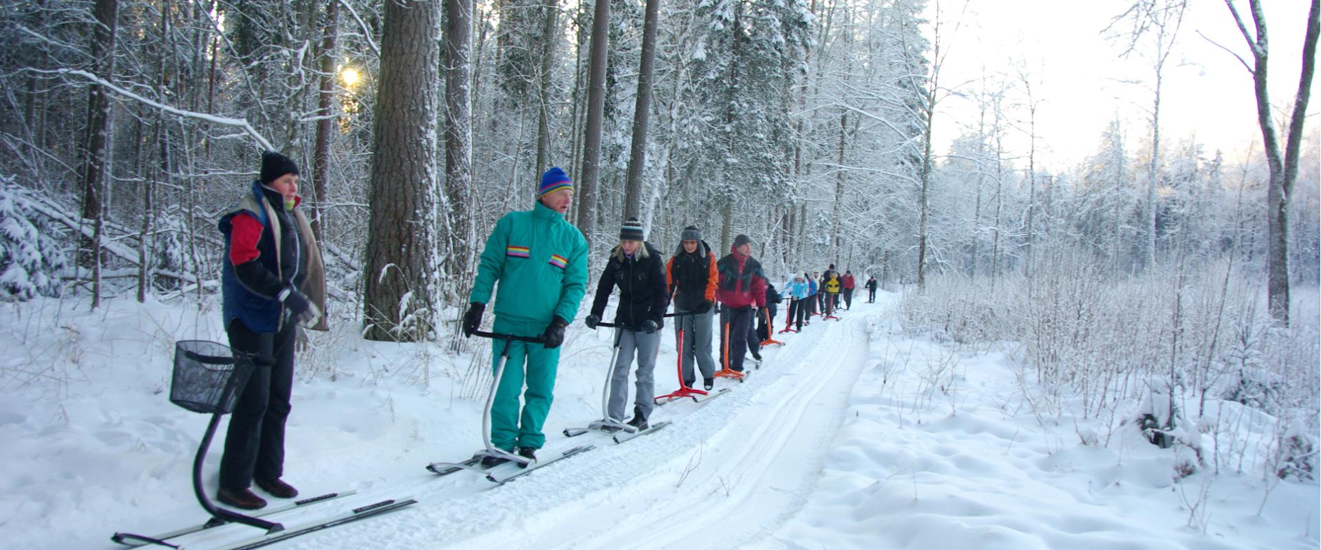 Kick sledge hike on the ice of Lake Pühajärv or along the sports tracks