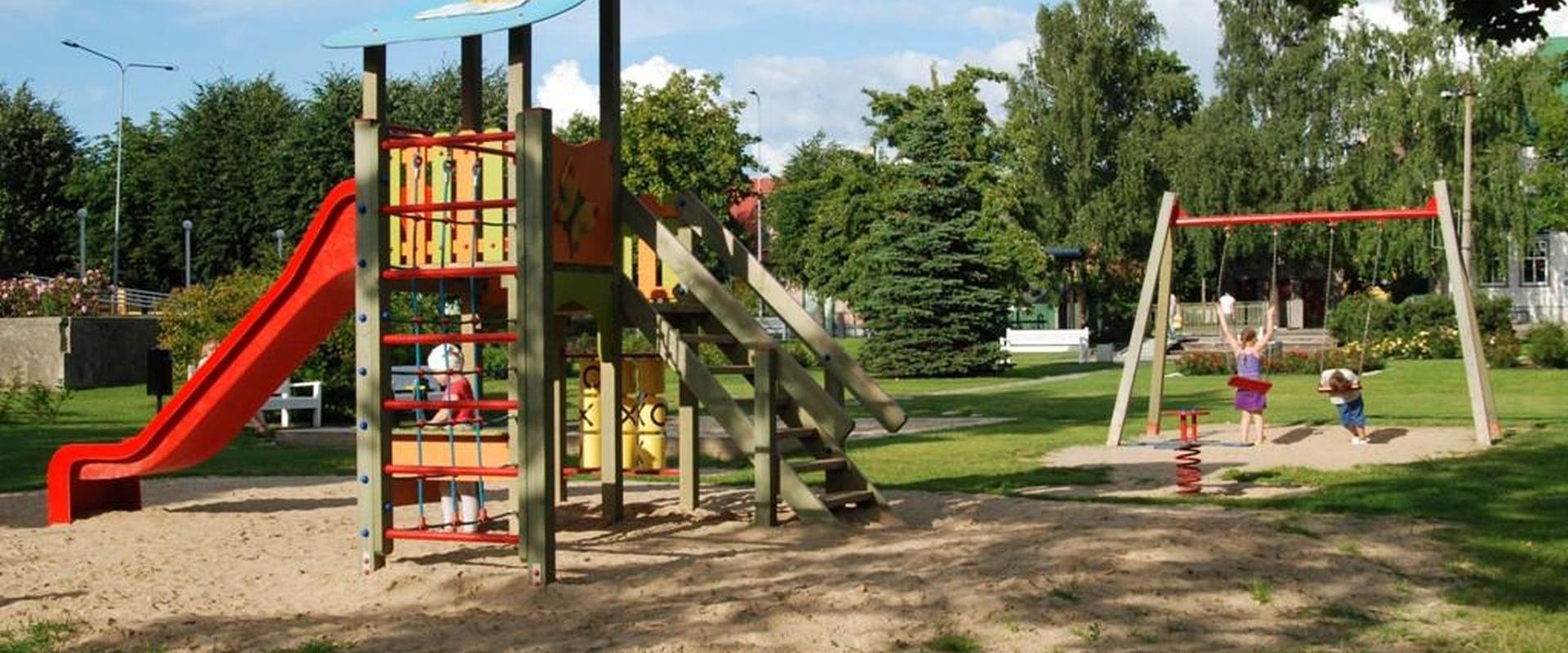Children’s playground on Posti Street in Haapsalu.