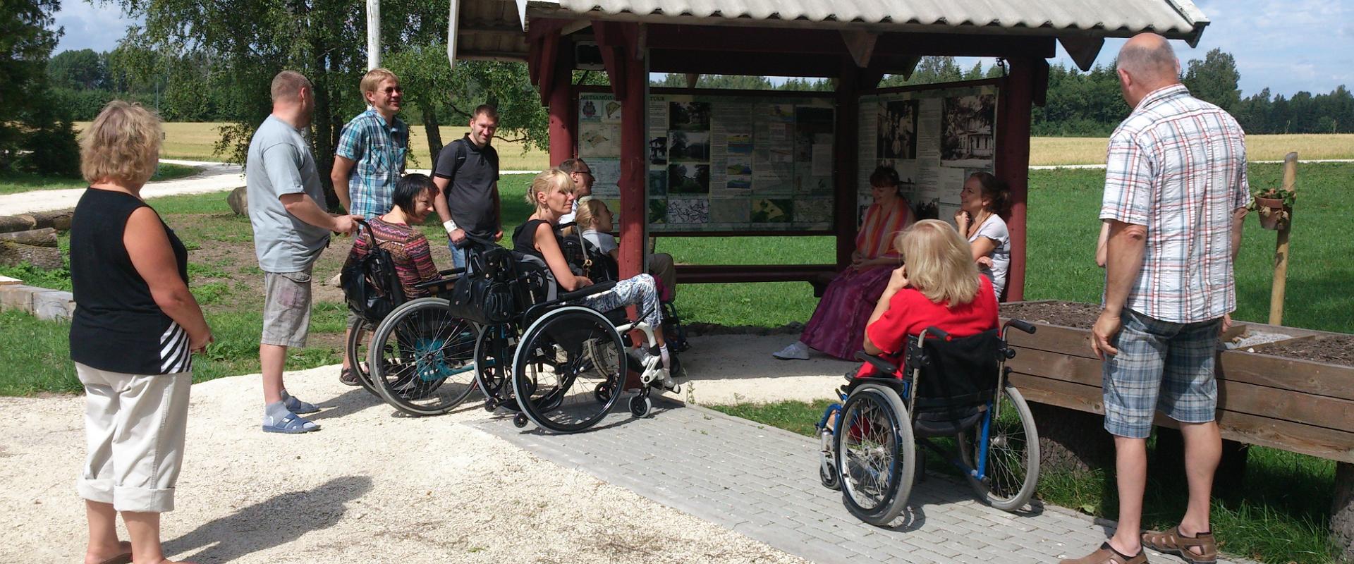 Wheelchair hike in the forest park