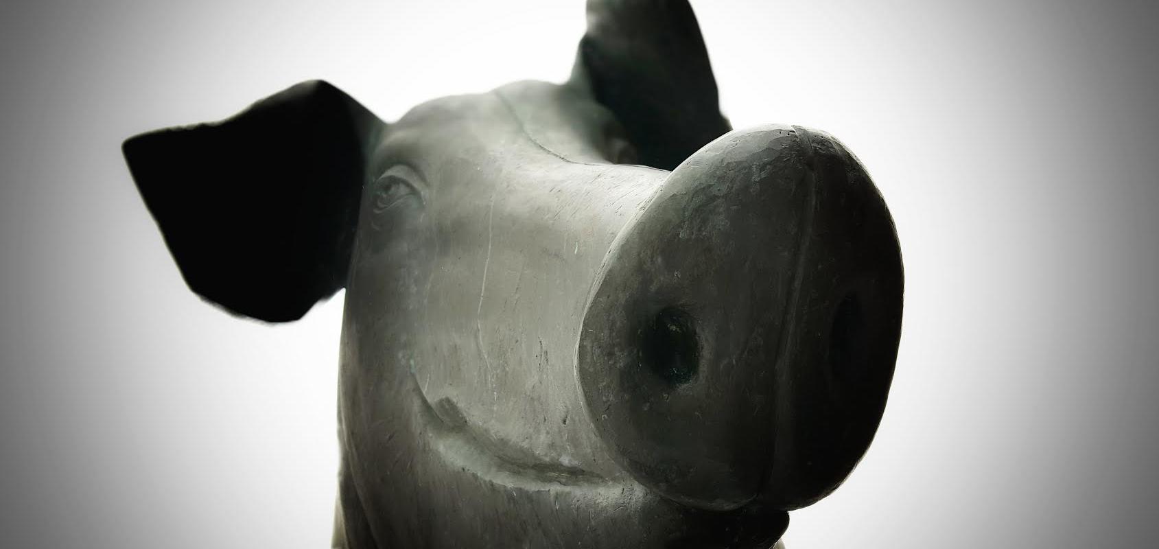 Sculpture Bronze Pig