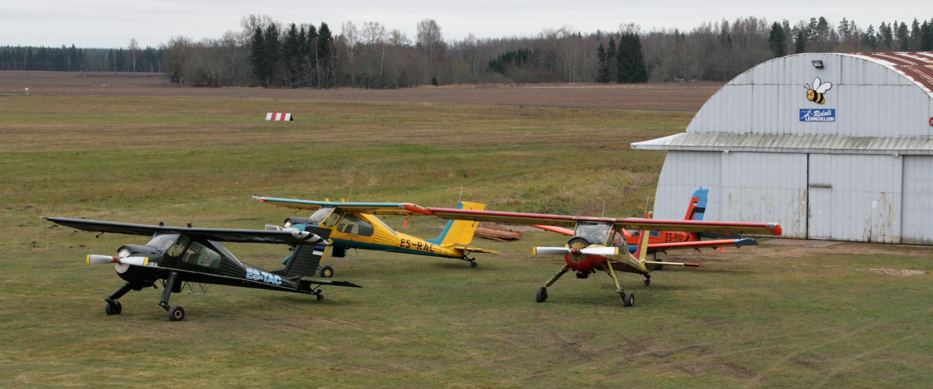 Ausflüge des Fliegervereins von Ridali mit einem Segelflugzeug und einem Motorflugzeug