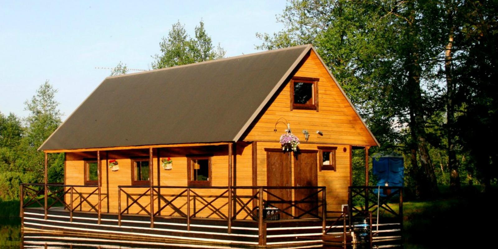 Small raft house on the Vigala River