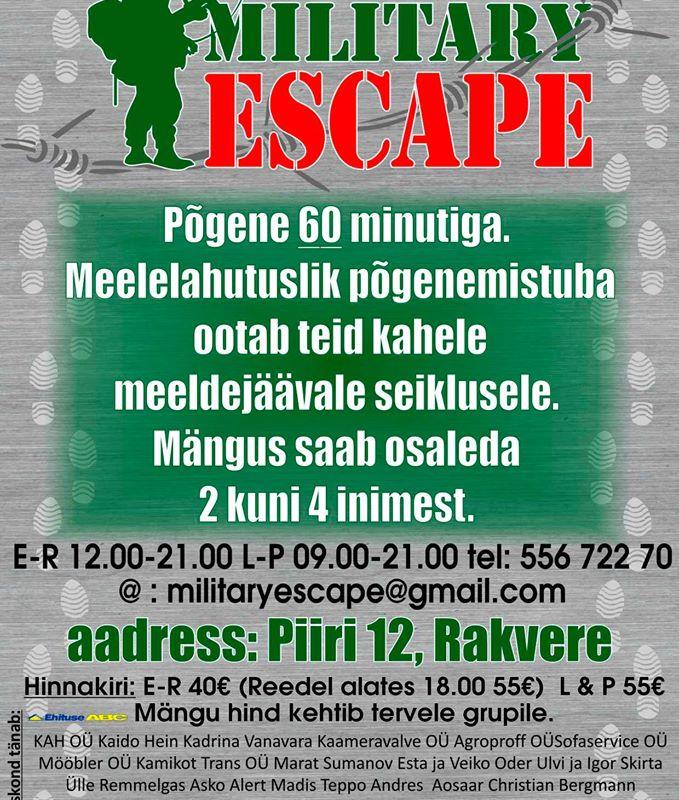 Military Escape põgenemismäng