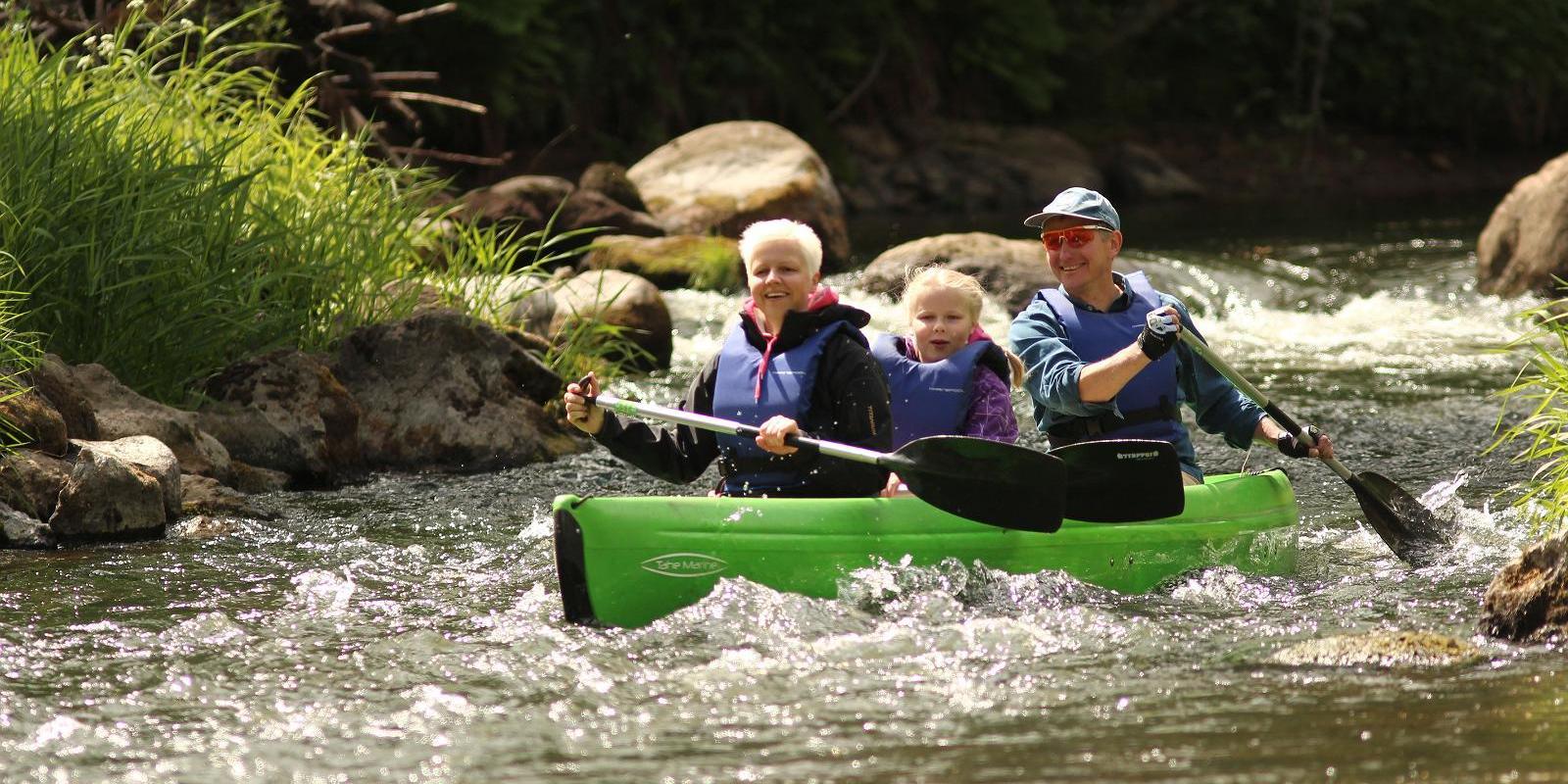 Sleeping in tree tents and a canoeing on River Ahja