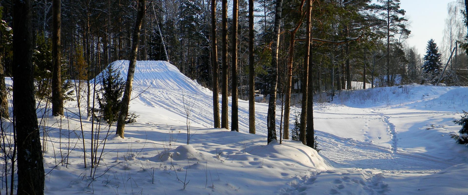 Skiing tracks and a sledge slope at Padise