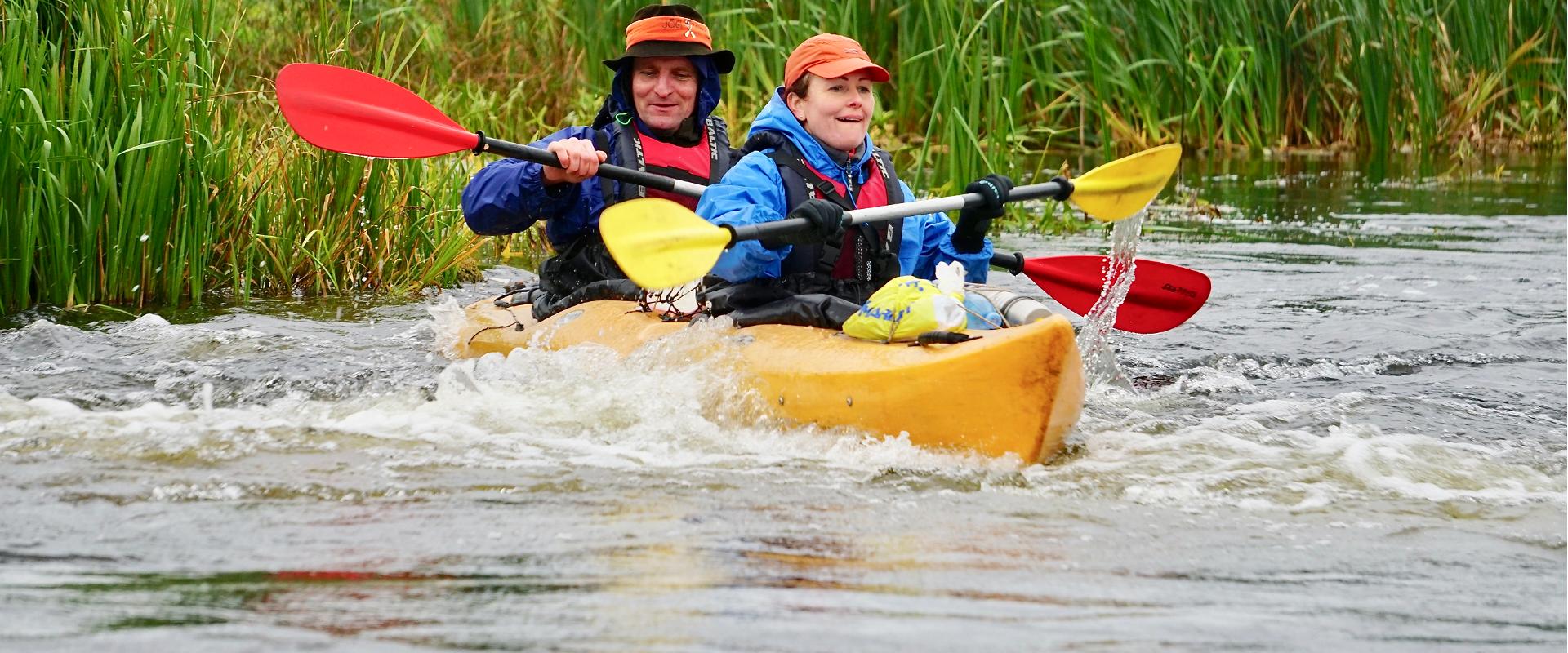 Canoeing on the border of the European Union