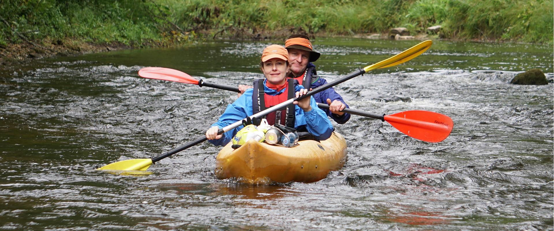 Canoeing on the border of the European Union