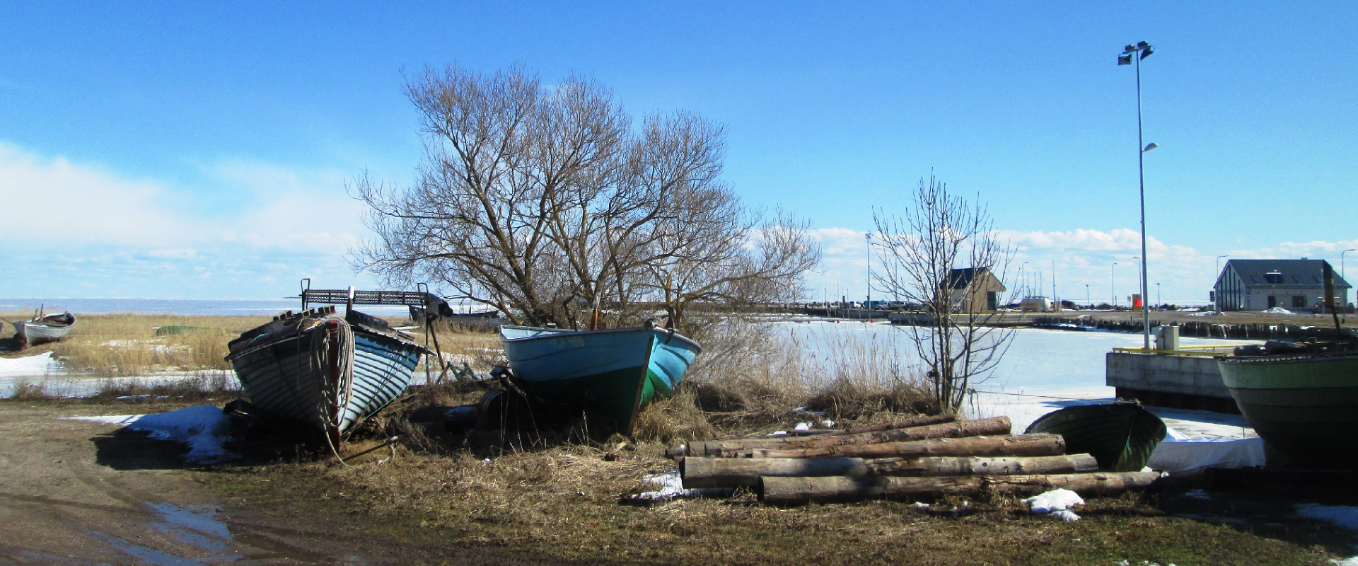 Kihnu Fishermen’s Harbour and historic Kihnu fishing boats