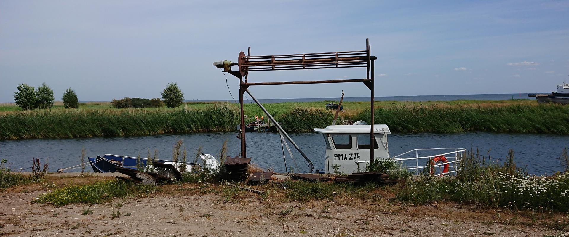 Kihnu Fishermen’s Harbour and historic Kihnu fishing boats