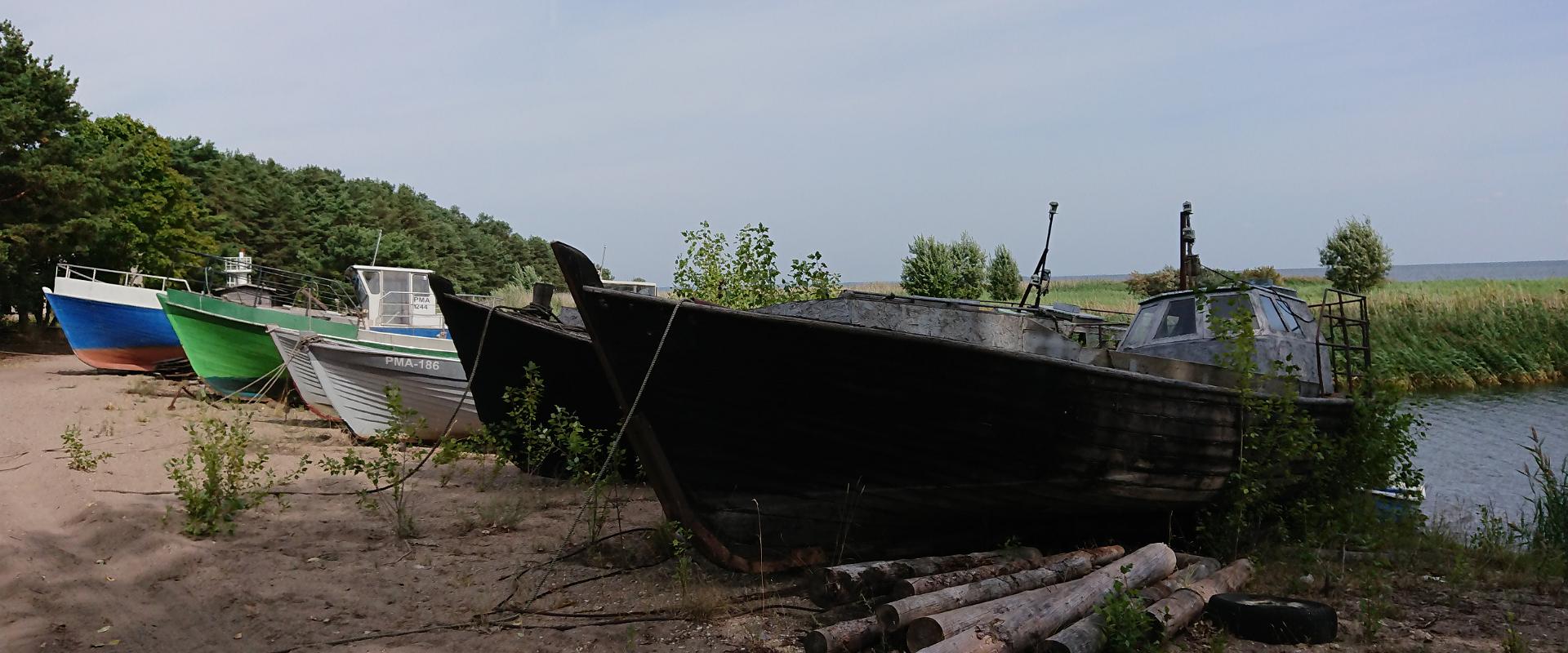 Kihnu Fishermen’s Harbour and historic Kihnu fishing boats