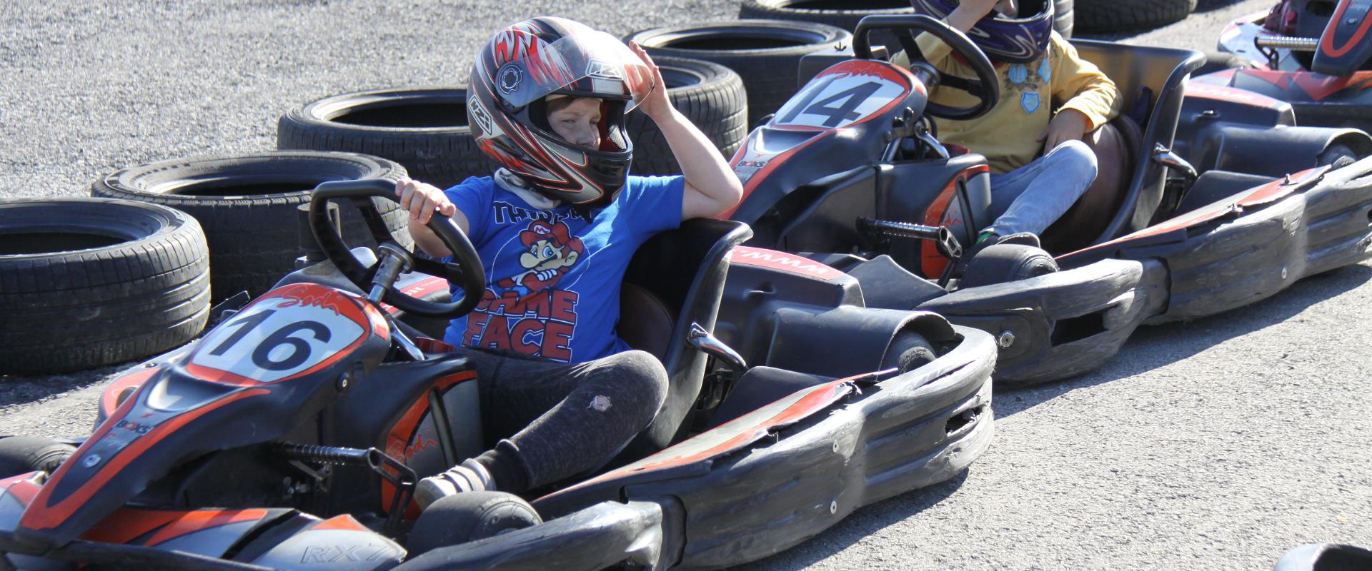 Young go-kart drivers