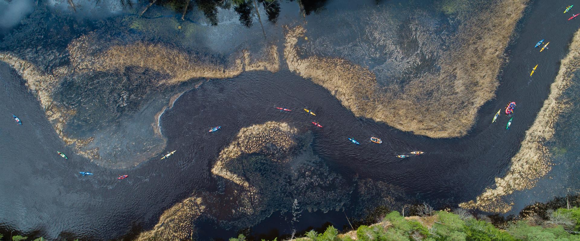 The 100-km-long downriver marathon runs on the Võhandu River in Võru and Põlva counties and is open all year round on ice-free days. The marathon star