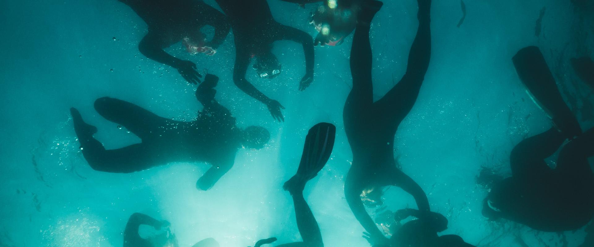 Snorkeling with a Paekalda Holiday Centre raft in Rummu Quarry