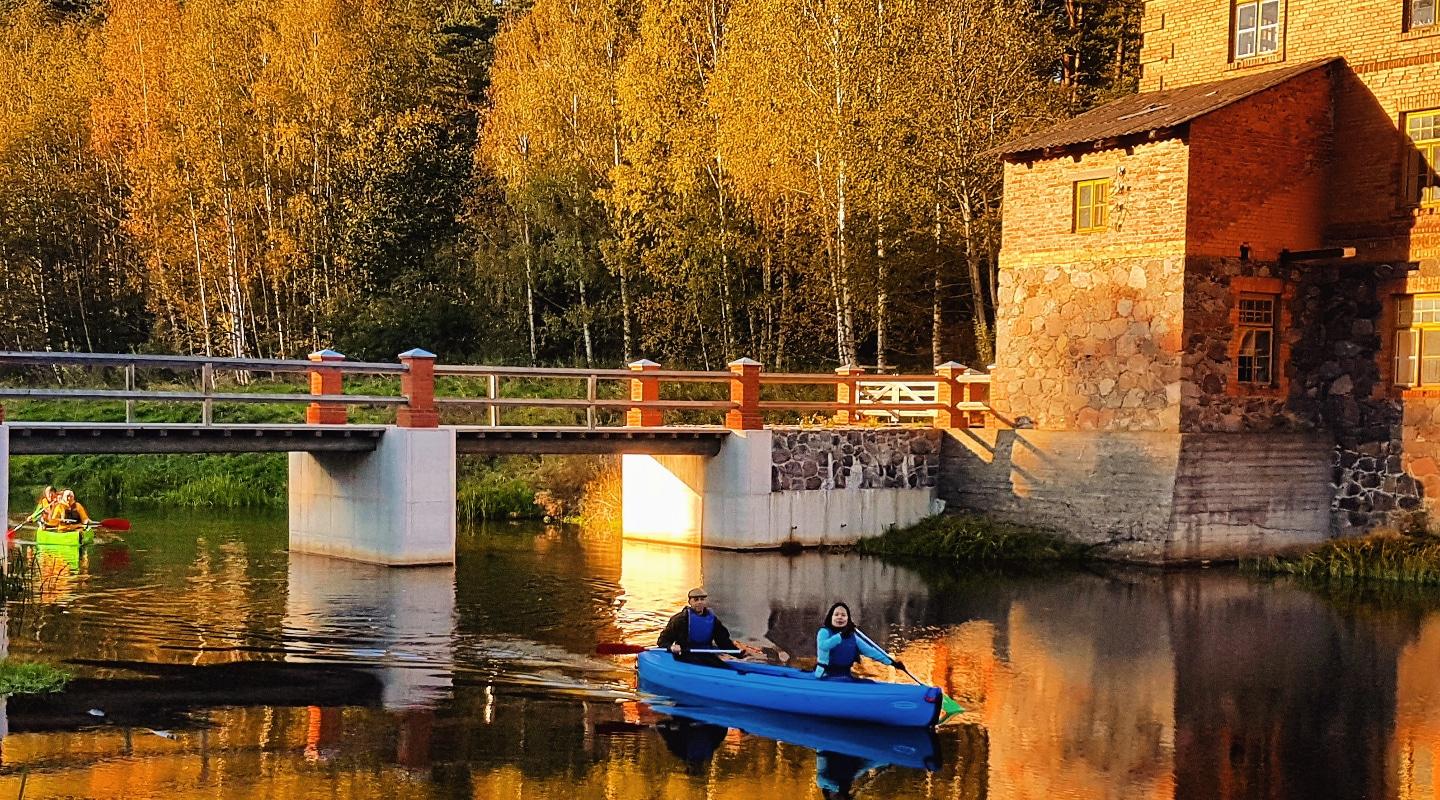 Sleeping in tree tents and a canoeing on River Ahja