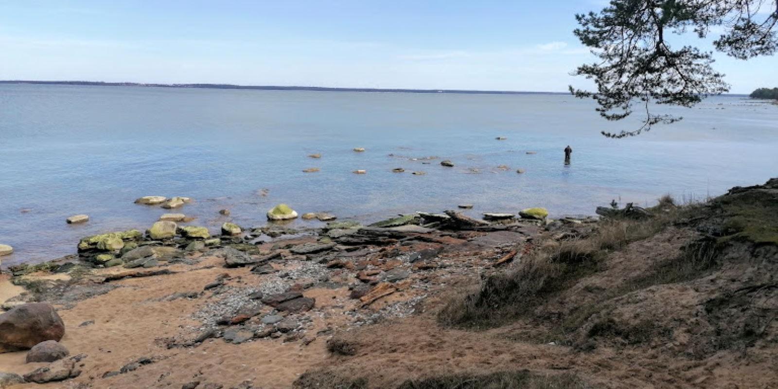 Leetse limestone cliff, beach, and camping area