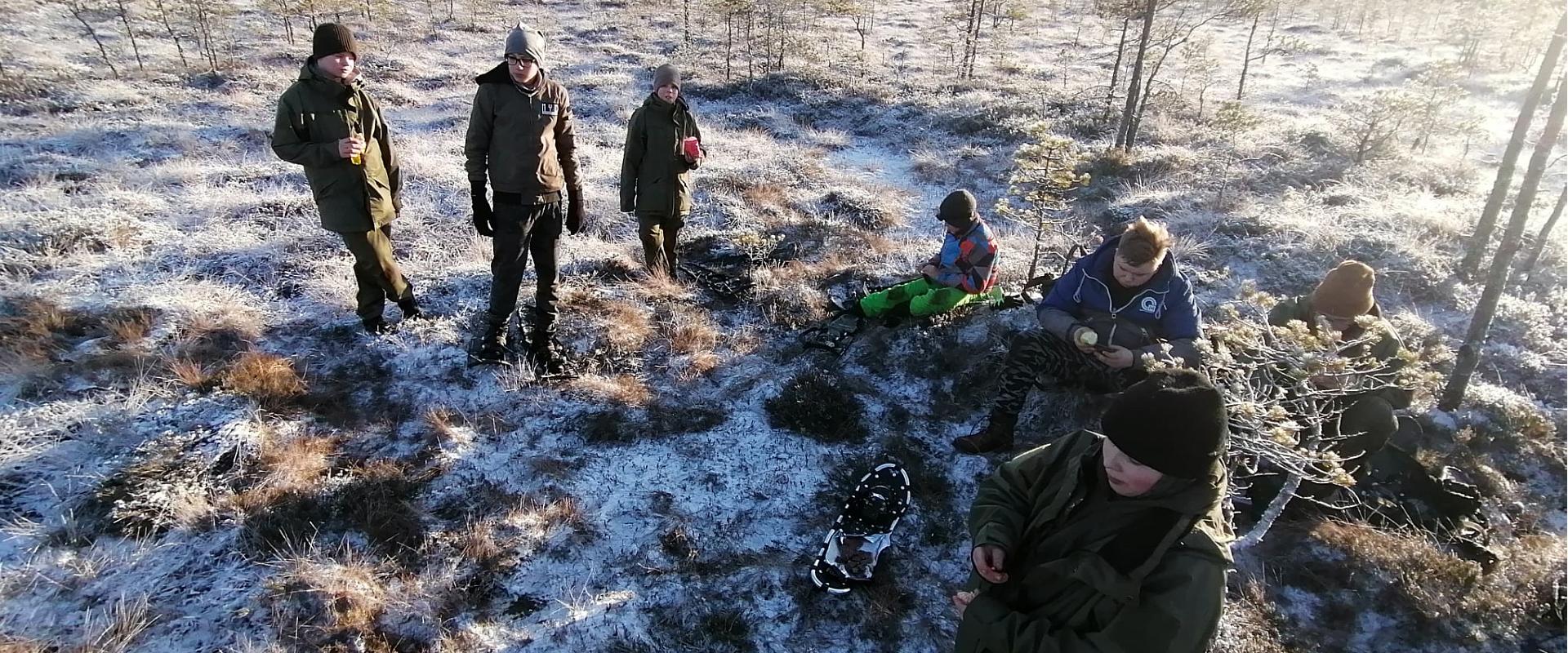 Snowshoe hike in Endla bog