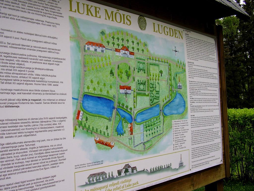 Luken kartano ja kartanonpuiston tietotaulu