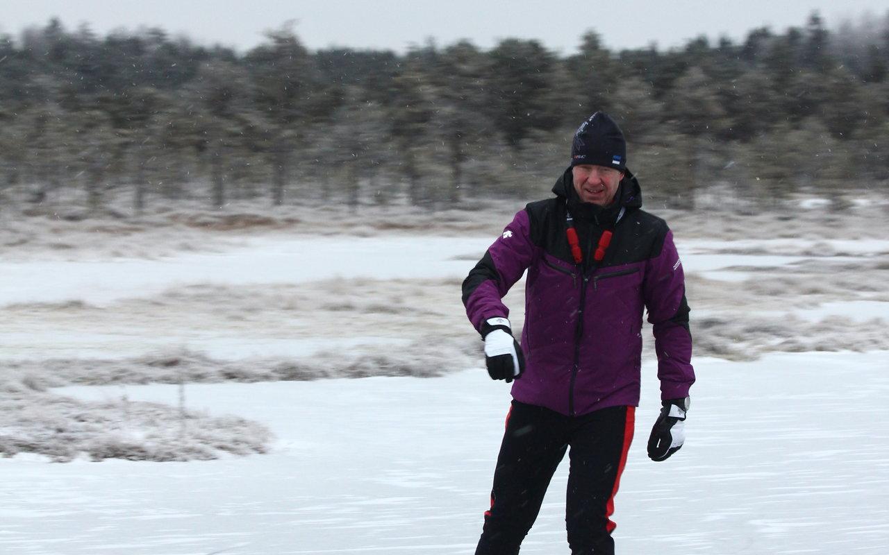 Ice skating on the bog-pools of Rubina Bog in the historical Mulgimaa