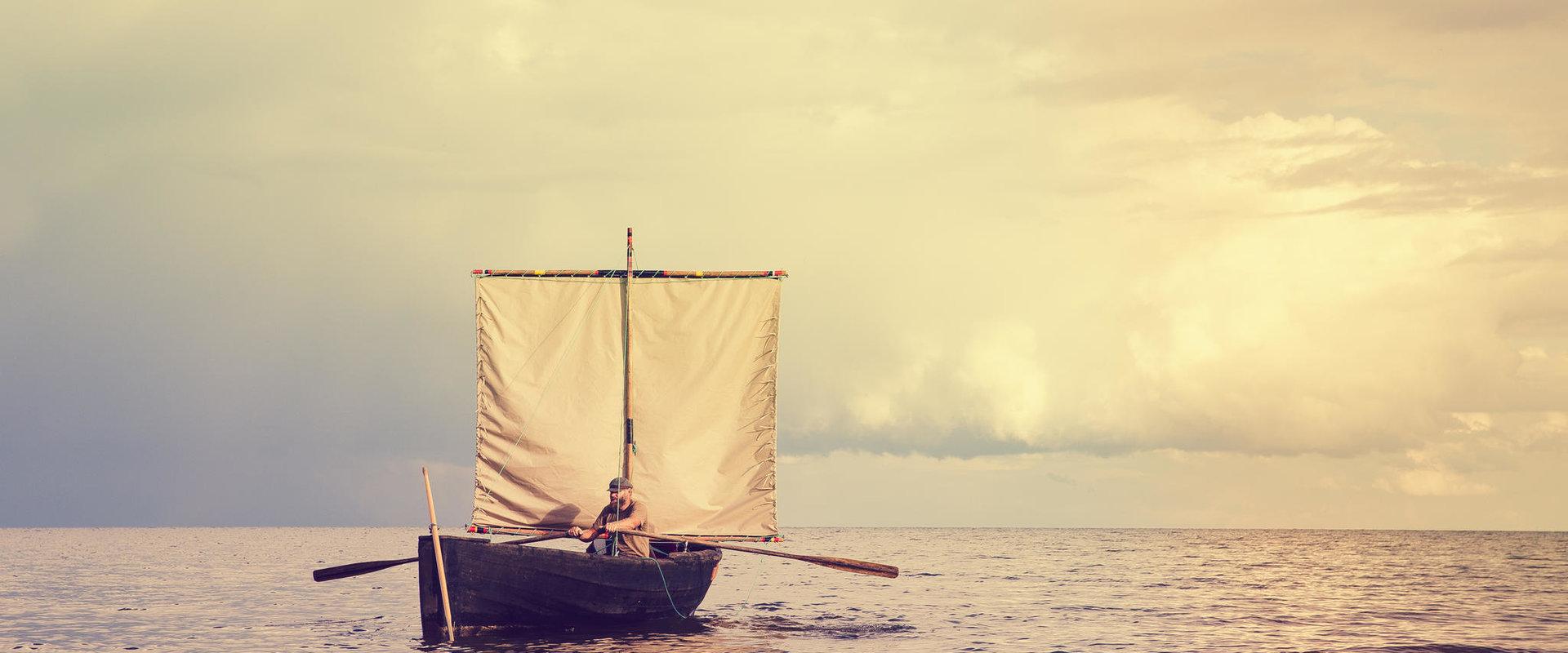 At the lake with the traditional Peipus boat