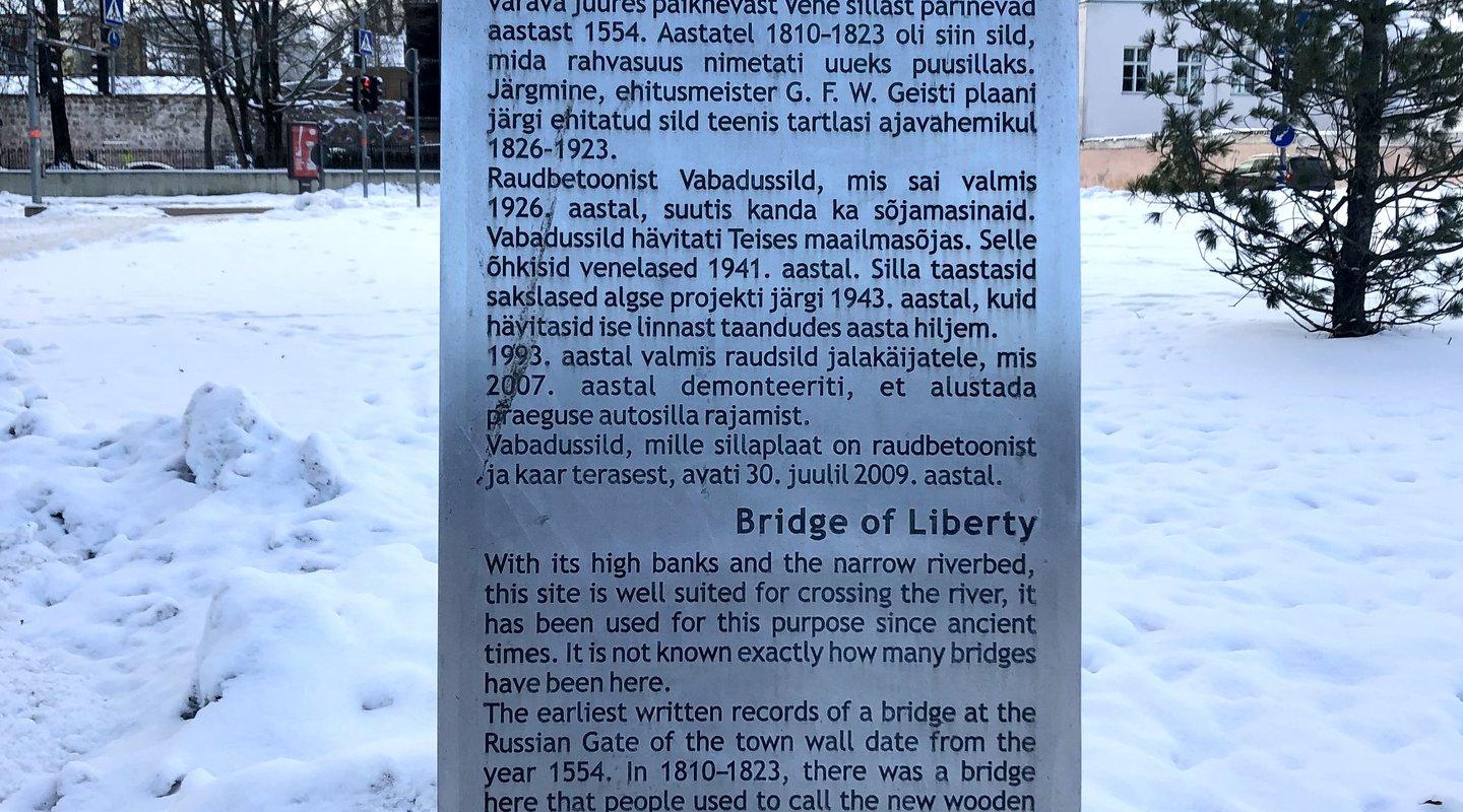 Freedom Bridge, information stand