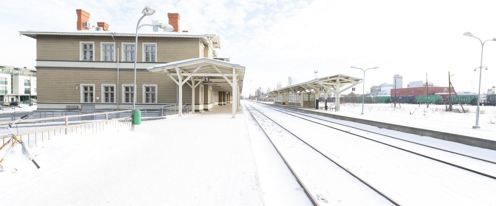 Tartu Railway Station in winter