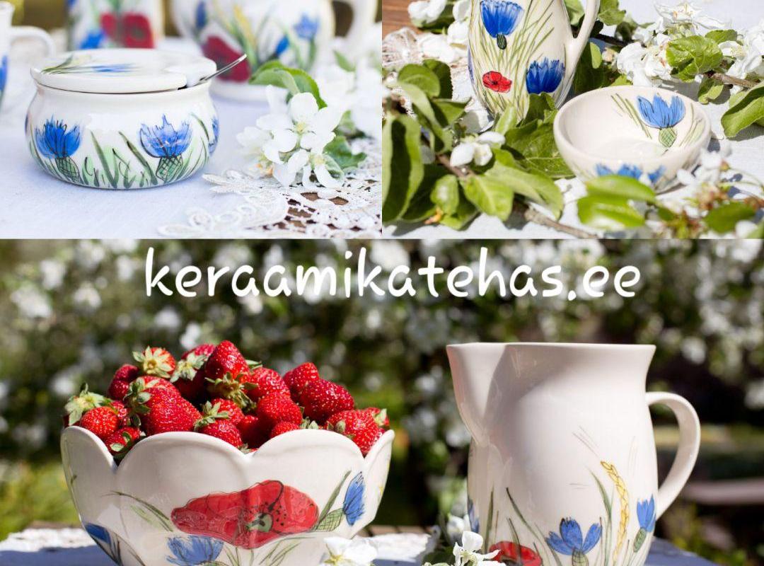 handmade-estonian-ceramics-cornflowers-Rukkililled