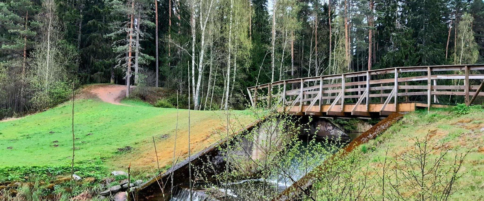 Bridge over river at nature trail Väike Väerada