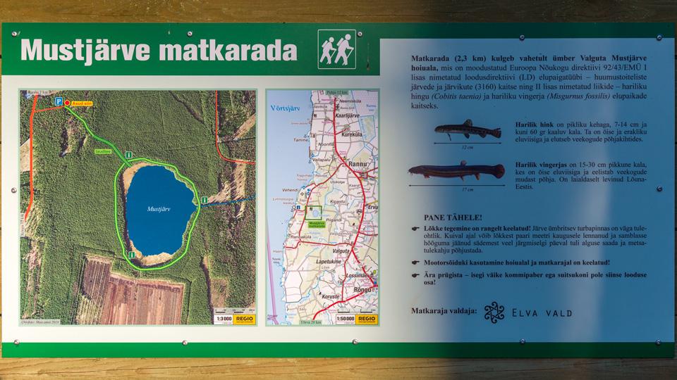 Trail map at the starting point of the hiking trail