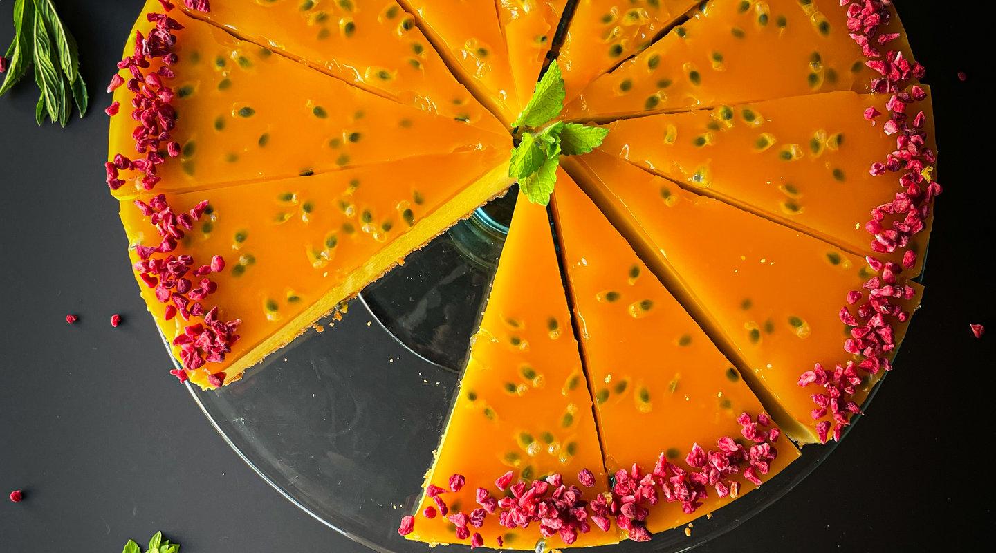 Mango-passionfruit cake