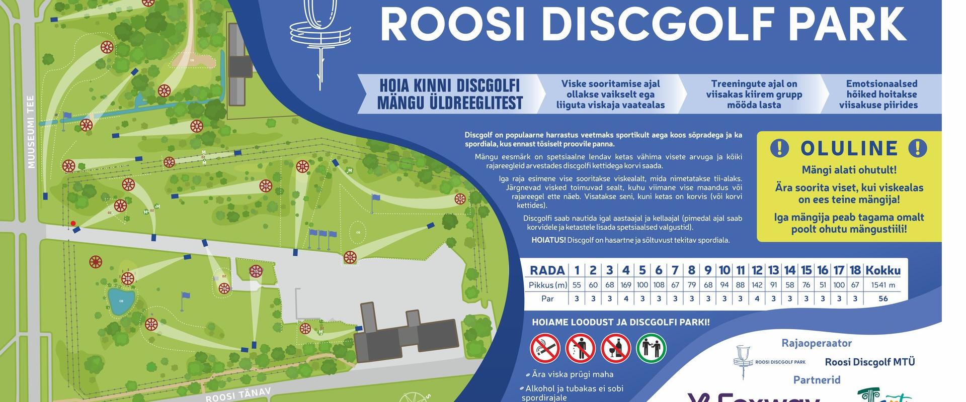 Discgolf-Park Roosi, Schema der Anlage