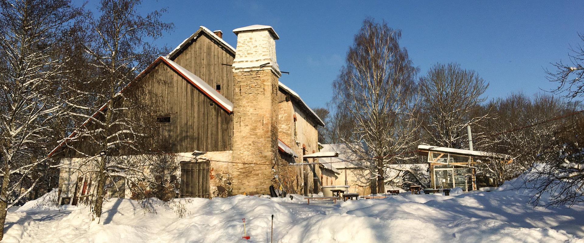 Habaja Distillery, ice rink on the pond