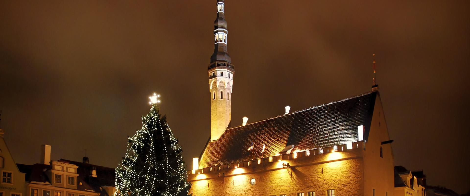 Tallinn's Town Hall Square in Winter