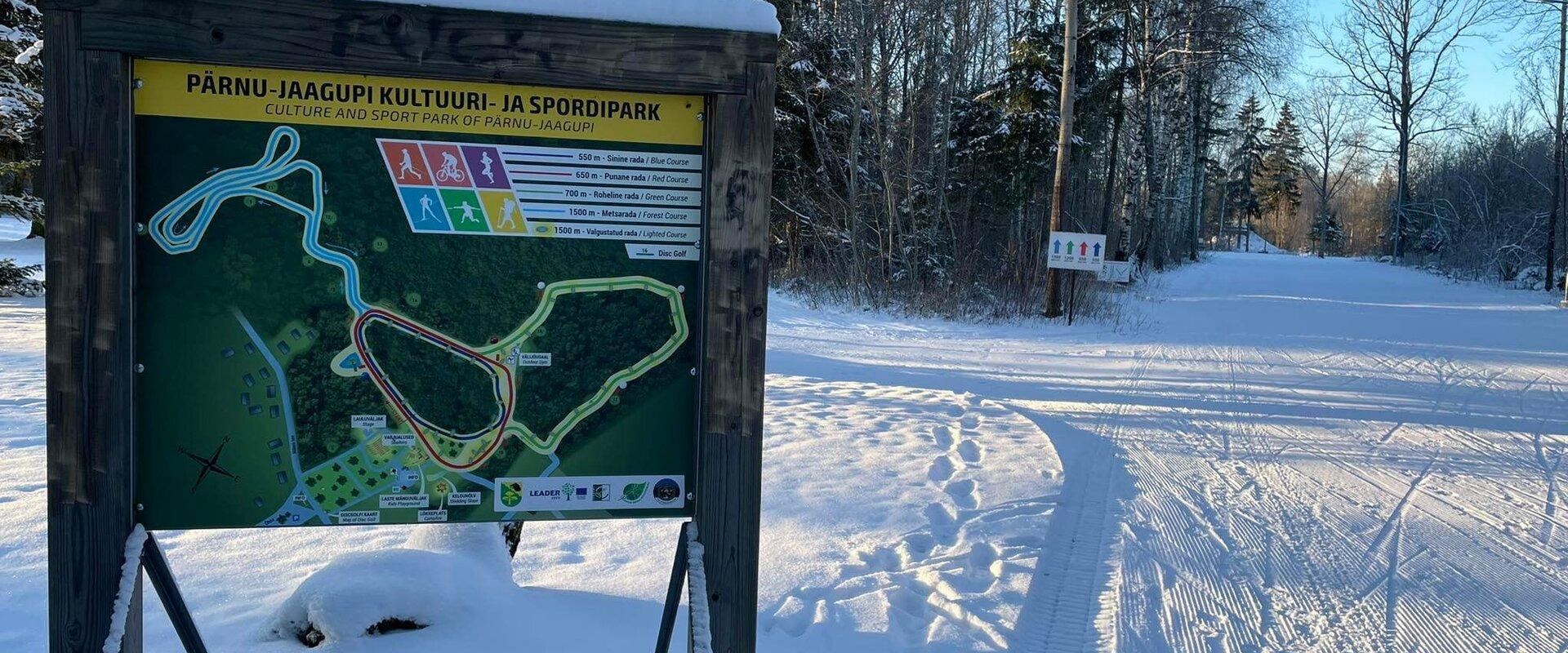 Pärnu-Jaagupi kultuuri- ja spordipargi terviserajad talvel