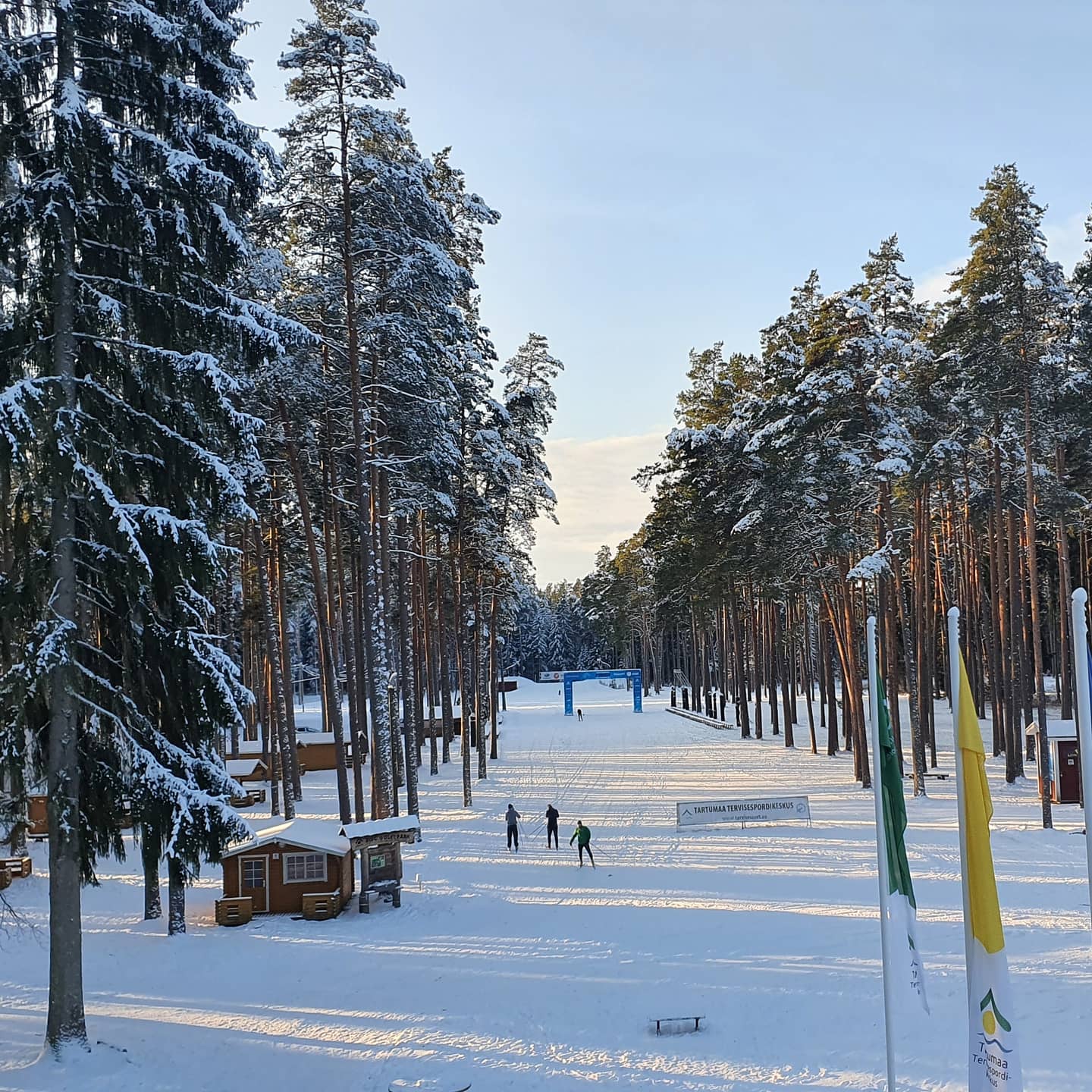 Tartu County’s Health Sports Centre’s tracks, the finish line of Tartu Marathon’s trail and skiers