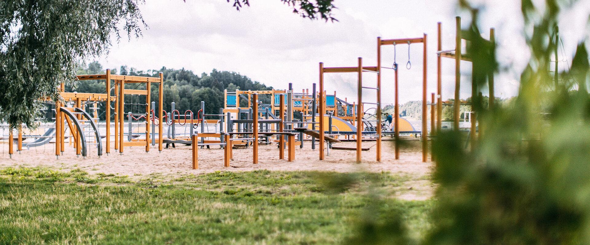 Playground on the beach at Lake Viljandi