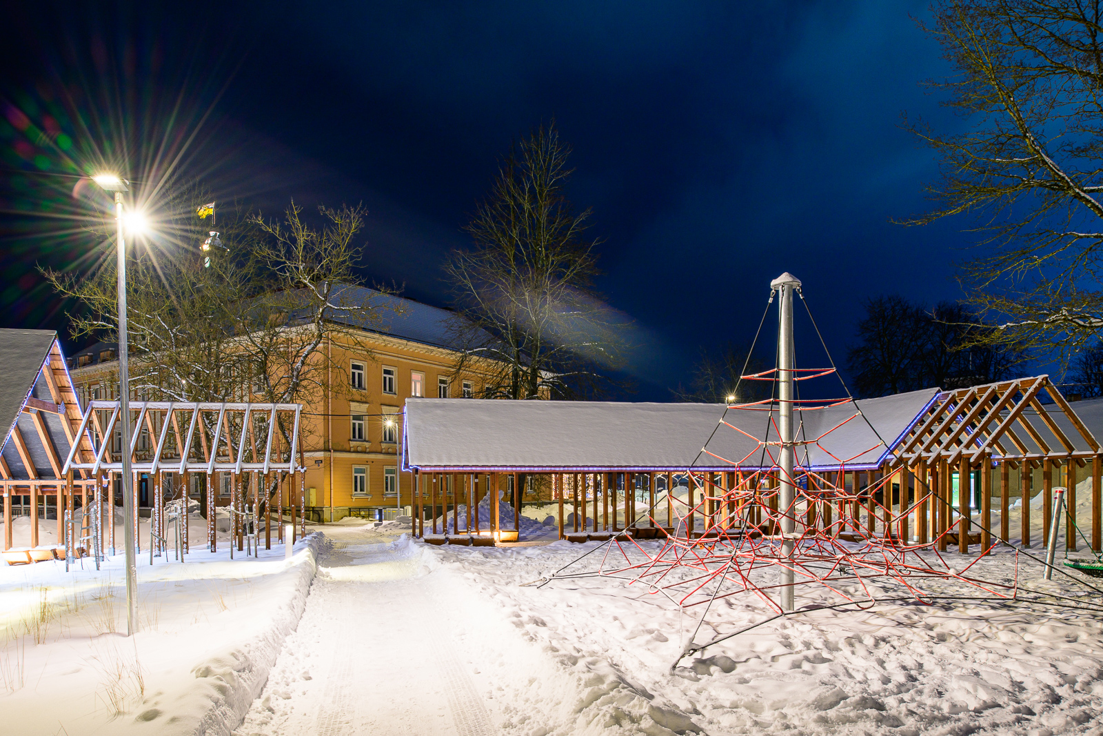 Otepää keskväljak, kogukonna aed talvel