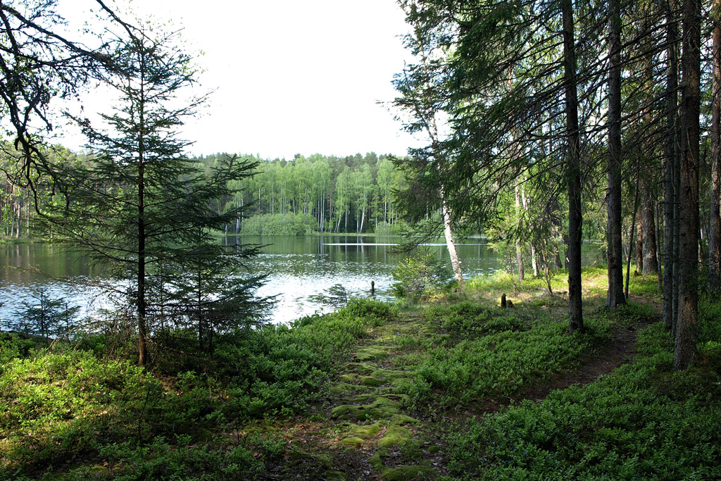 EMK Wanderwege in den Bergen von Paunküla, der See Väike-Kaksjärv