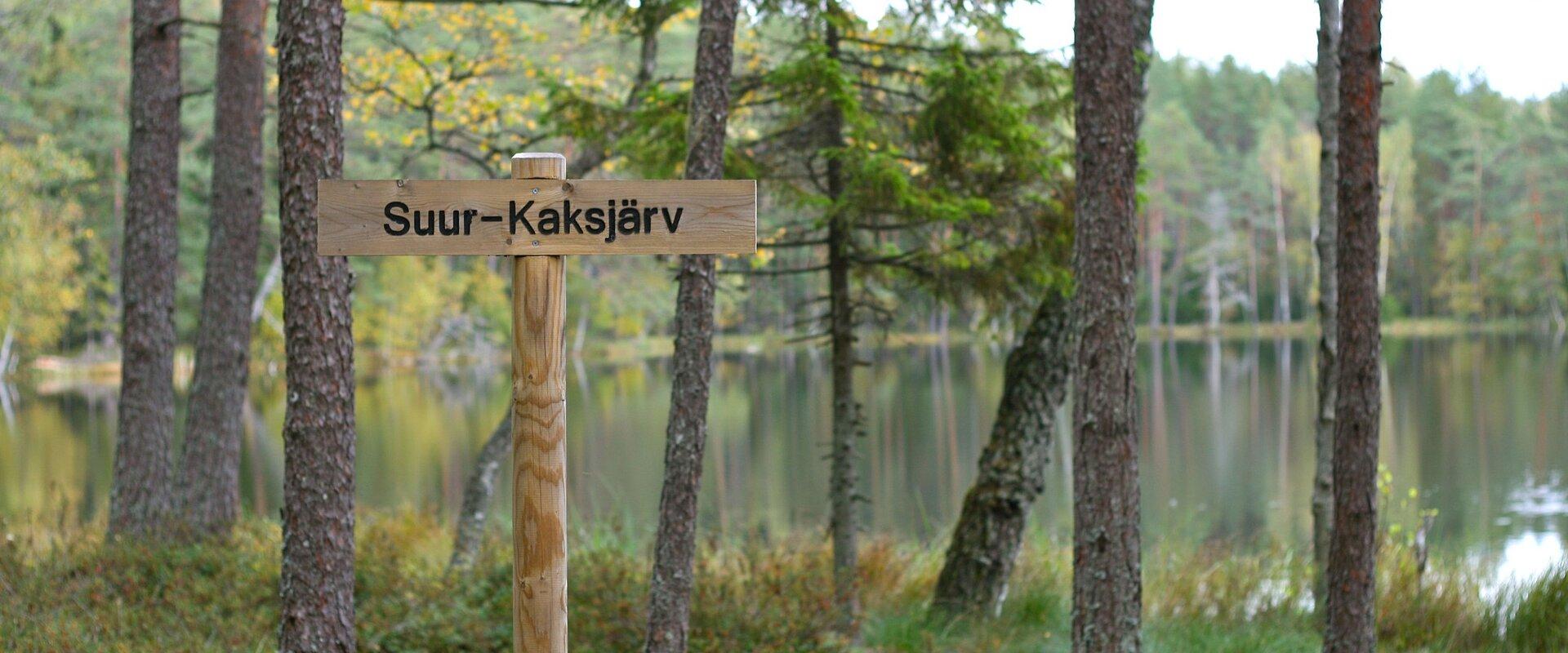 EMK Wanderwege in den Bergen von Paunküla, der See Suur-Kaksjärv