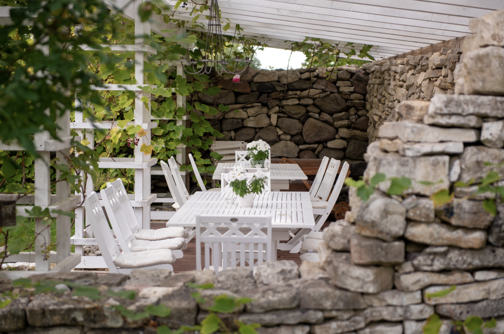 Terrasse, Sommer, Außenterrasse, weiß, Tõnise, Muhu