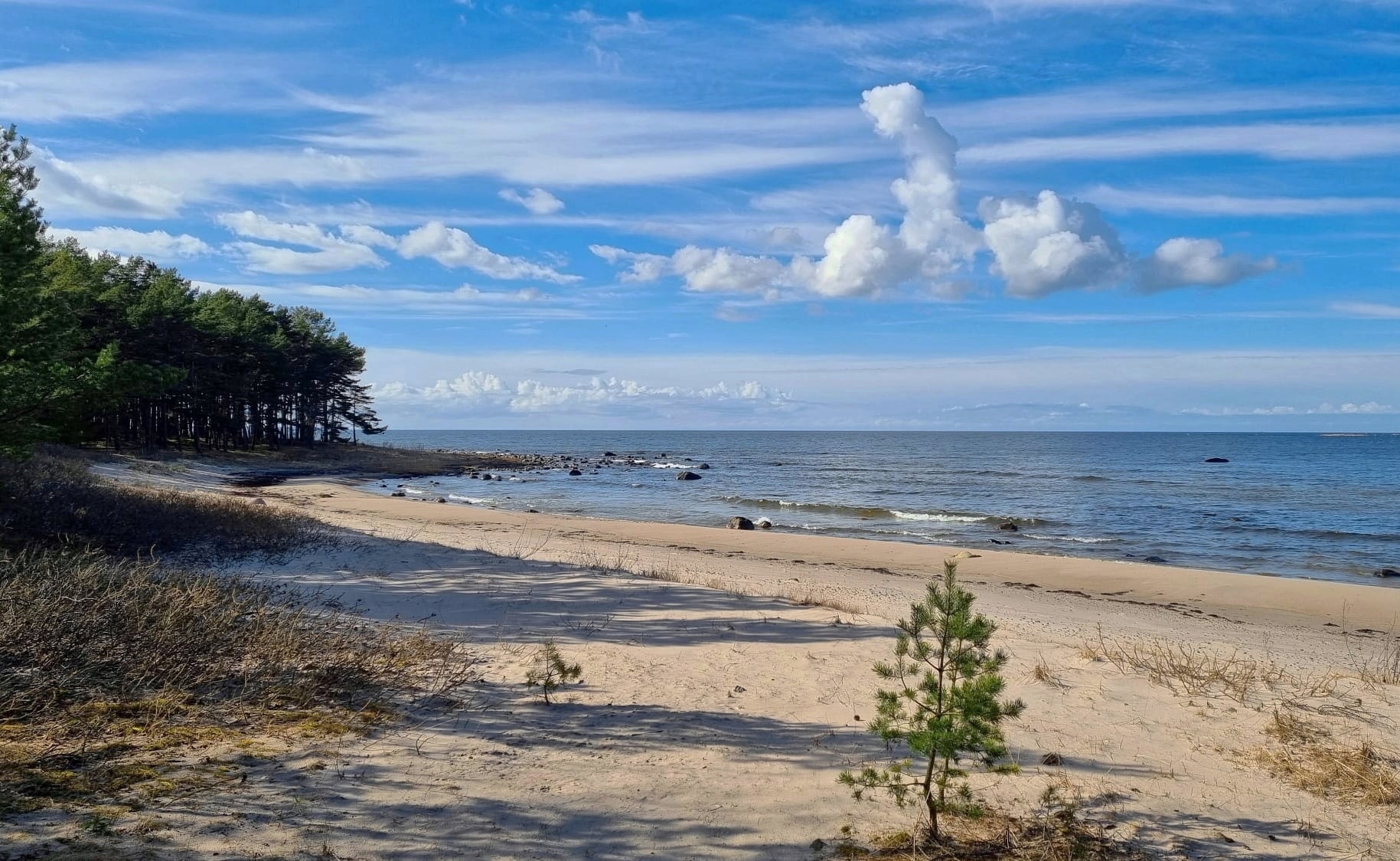 Der Große Nordstrand auf der Insel Aegna