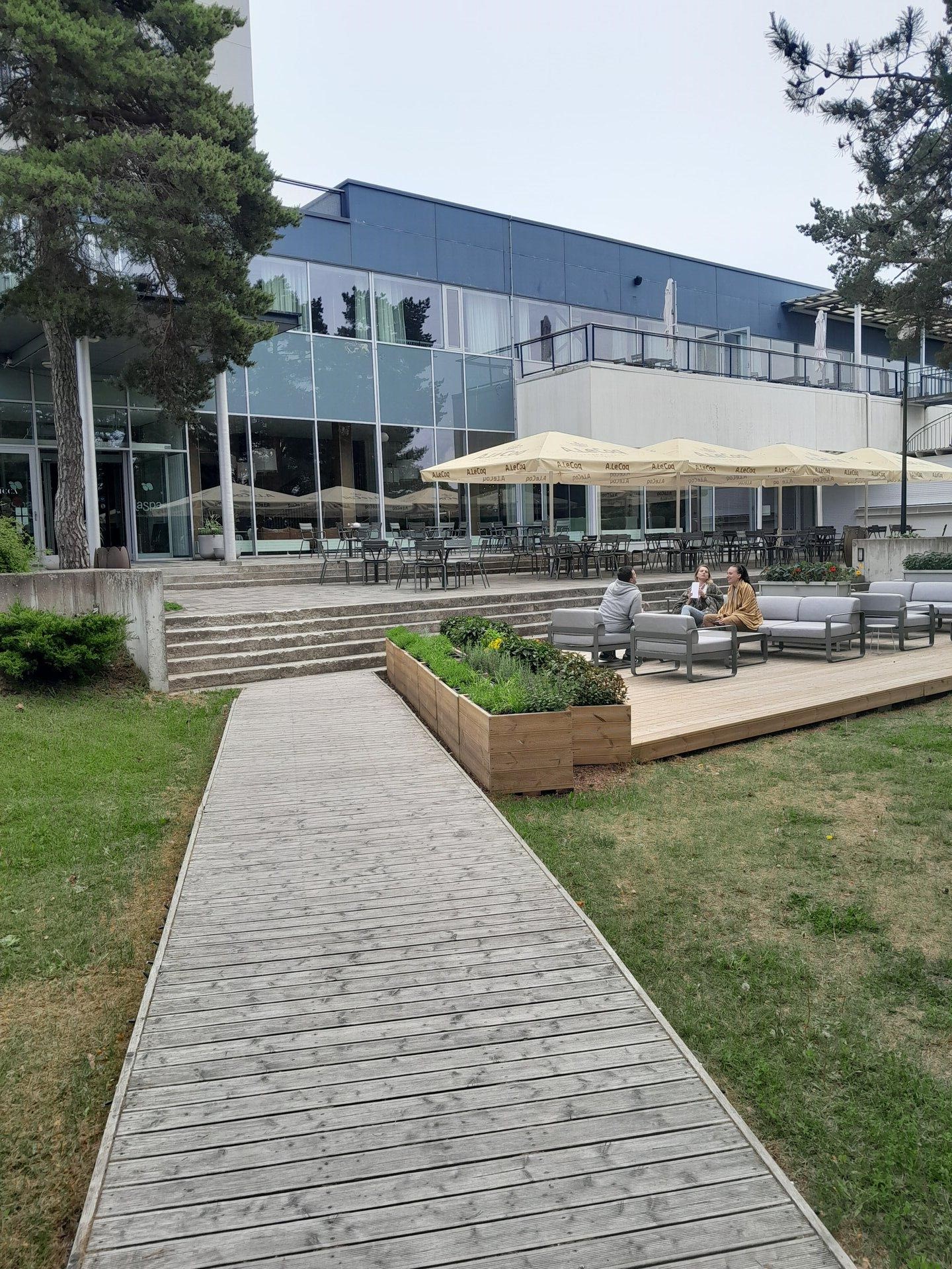 Stop at the seaside cafe Liiv. Summer eating outside